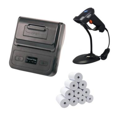 Imagem de Mini Impressora Portatil Termica 80mm + Leitor + 10 Bobinas 80mm - TIT