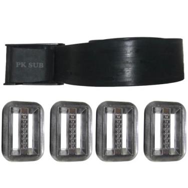 Imagem de Cinto de borracha com 4 lastros 1kg kit de mergulho caça pesca sub  - 