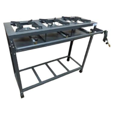 Imagem de Fogão Industrial 3 Bocas Alta Pressão c/ Mangueira e Registro - JBC El