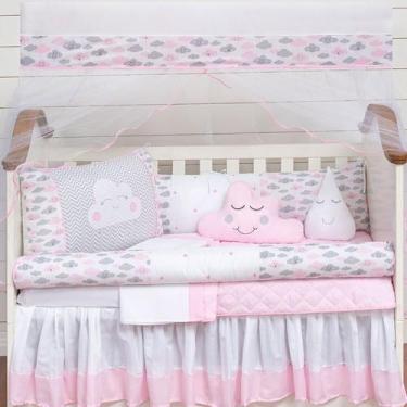Imagem de Kit Berço Americano Rolinho Nuvem 11 Pcs Bebe Menina Menino Enxoval Pr