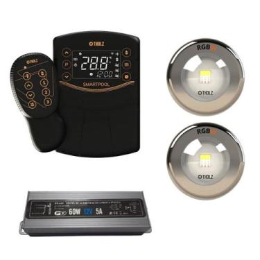 Imagem de 2x led rgbw 15w tholz + fonte 60w +  smartpool, 15W