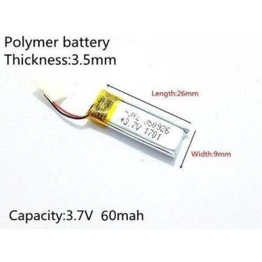 Imagem de Bateria 350926   3,5mm X 09mm X 26mm 60 Mah 3,7v - bgb