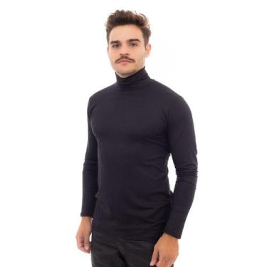 Imagem de Cacharrel Masculina Camiseta Manga Longa  Gola Alta Canelada - Execuçã