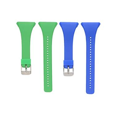 Imagem de HUABAO Pulseira de relógio compatível com Polar FT4/FT7, pulseira de silicone ajustável para Smart Watch Polar FT4/FT7 (azul + verde), Azul + verde, Moderno