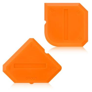 Imagem de Outus Conjunto de 2 ferramentas de calafetagem de silicone selante de rejunte ferramenta para selagem de piso de cozinha banheiro (laranja)