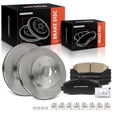 Imagem de A-Premium Rotores de freio a disco ventilados frontais de 10,04 polegadas (254,9 mm) + kit de pastilhas de cerâmica compatível com modelos selecionados Toyota - Corolla 2020/2022, Prius 2016-2022,