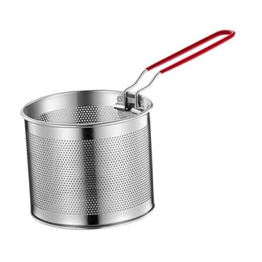 Imagem de Generic Cesta de fritadeira com alça, multifuncional, escorredor de alimentos para fritar, asa de frango, macarrão, espaguete, anéis de cebola, servir, 14cm