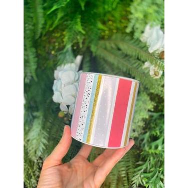 Imagem de Tiras Decorativas Listras Pink Ouro Azul e Poá P com 5un. Rizzo Confei