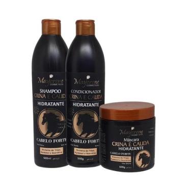 Imagem de Kit Crina E Cauda Cabelos Mais Fortes 3x500ml Maycrene
