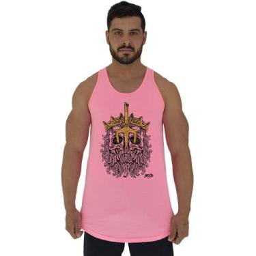 Imagem de Regata Longline Estampada Masculina MXD Conceito Caveira com Tridente,