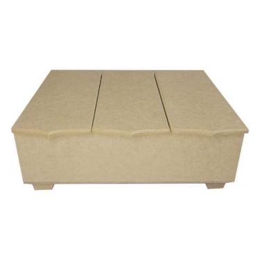 Imagem de Caixa para Maquiagem com 2 Bandejas e 3 Divisorias 30cm Mdf Madeira - 