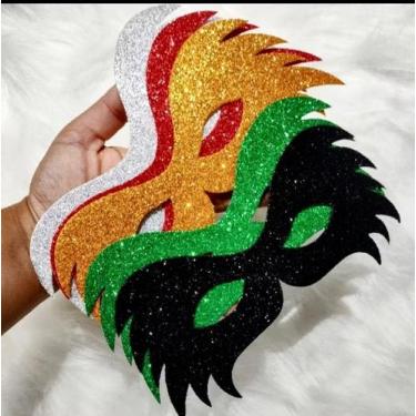 Imagem de Máscara Fru Fru 100 unidades EVA glitter, decoração, festa, casamento 