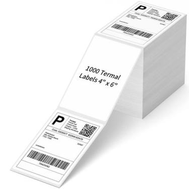Imagem de Etiquetas Térmicas Diretas Fanfold NeFlaca 4x6 - Pacote com 1000 Unida