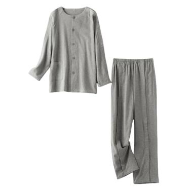 Imagem de KUMUROETA Roupas para pacientes acamados, roupas rasgáveis para pacientes, traje de recuperação de fratura, traje de pijama hospitalar, adequado para idosos paralisados acamados, pacientes em