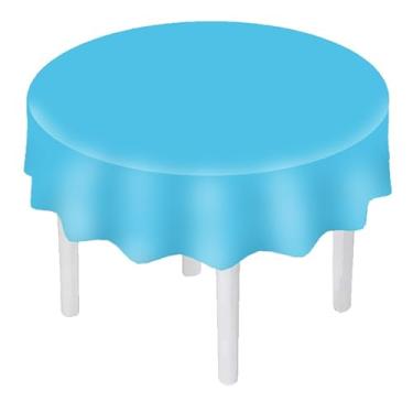 Imagem de Toalha de Mesa de TNT Redonda - 10 uni cor AZUL BEBE 1,35 Diametro