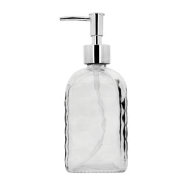 Imagem de Saboneteira Porta Sabonete Líquido Vidro Clear Diamante 500ml - Tuut