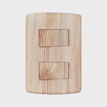 Imagem de Interruptor de 2 Teclas Simples, Modular, com Placa 4x2 e Suporte Angelim