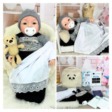 Imagem de Bebê Reborn Menino Príncipe Com Acessórios E Mochila Enxoval Completo 