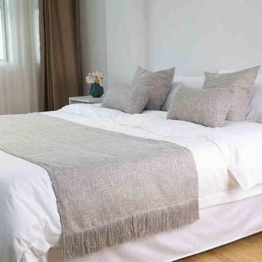 Imagem de Cachecol para cama de hotel, toalha de cama de cor sólida, colcha de malha para sofá, cobertor macio e confortável com borla para cama queen, casal, solteiro, king size - cinza||48 x 180 cm para cama