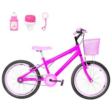 Imagem de Bicicleta Infantil Aro 20 Aero + Kit Passeio Cor Pink E Rosa