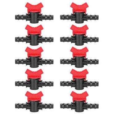 Imagem de Irrigação Válvula farpada Válvula Durável Válvula de controle de fluxo de água de plástico Durável Para sistemas de irrigação de jardim 10pcs 1/2 polegada Mangues Acessórios