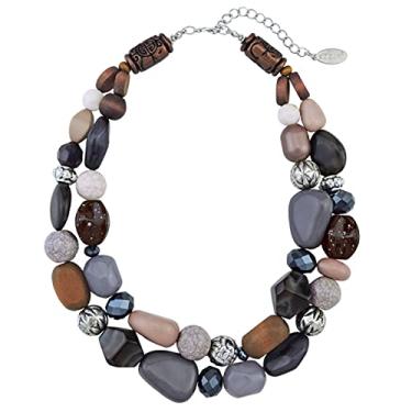 Imagem de Bocar Colares grossos para mulheres na moda, 2 camadas, colar moderno, bijuteria feita à mão, presentes femininos, Acrílico, Sem Pedra Preciosa