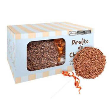 Imagem de Pirulito de Chocolate ao Leite com Granulado (10 Uni.) Borússia Chocol