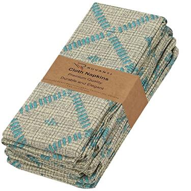 Imagem de RUVANTI Conjunto De 6 Guardanapos Pano 100% Algodão, 45X45 Cm, Laváveis, Macios E Absorventes. Para Festas, Natal, Ação Graças, Casamentos Jantares - Linear