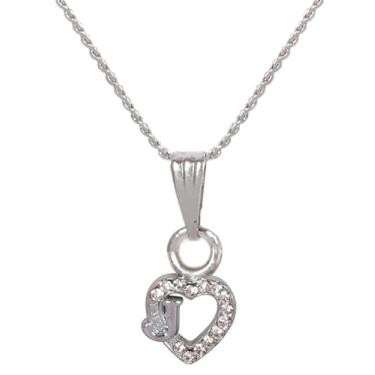 Imagem de Touchstone Bollywood indiano feito à mão com letra do nome do alfabeto amor expressivo strass branco designer joia grossa fofa corrente elegante pingente em tom prata para mulheres, Metal, Sem Pedra