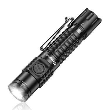 Imagem de Wurkkos Lanterna tática FC12C de 1600 lúmens altos, lanternas de LED recarregáveis USB-C, luz de flash de longa distância de 332 m, IP68 à prova d'água, interruptores duplos e circuito de corrente