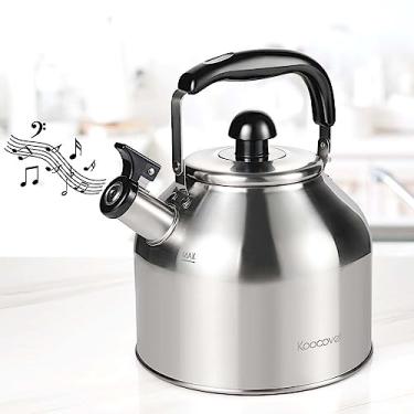 Imagem de Koocovel Chaleira Fogão, Chaleira de Aço Inoxidável de Grau Alimentício, Chaleira de Acampamento para Água Fervente, Água Quente Rápida para Ferver (4,2 Quart/4 L)