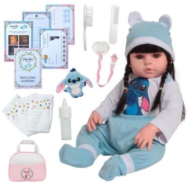 Imagem de Bebê Reborn Menina Corpo 100% Silicone Enxoval Stitch - Cegonha Reborn