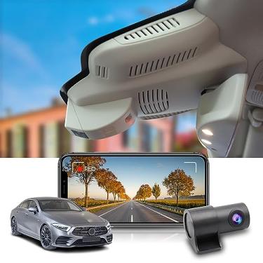 Imagem de Fitcamx Câmera frontal 4K + traseira 1080P adequada para Benz CLS 450 4MATIC 2019 2020 2021 2022 2023 (HD2-6118), visual OEM, vídeo HD duplo, gravação em loop, Wi-Fi integrado, sensor G, fácil de usar