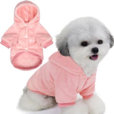 Imagem de FabriCastle Suéter com capuz para cães pequenos, meninos e meninas, roupas para cães PP XXS moletom para filhotes, roupa para animais de estimação, roupas para gatos, fecho de pressão quente super