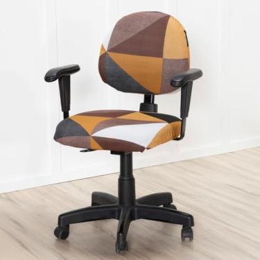 Imagem de Capa para Cadeira de Escritório Malha Gel 100% Poliéster Ajustável Elástica Conforto Proteção Encosto Assento Lavável (Estampa 22)