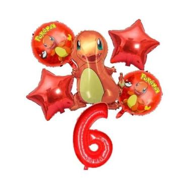 Imagem de Conjunto De Balões De Aniversário Pokémon Pikachu Squirtle Charmander 