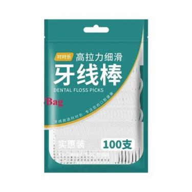 Imagem de Palitos De Fio Dental Em Lote 100 300 600pcs Cuidados Orais Higiene Pa