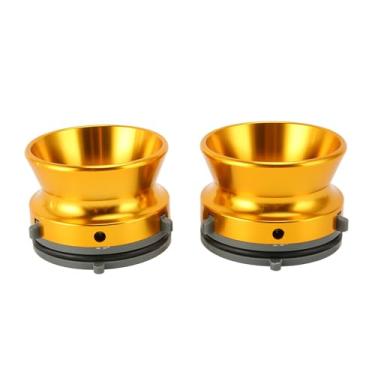 Imagem de XUXHOU Adaptador Universal de Cubo Universal de 1/4 de 10 Polegadas de Alumínio de Alumínio Dispositivo de Carregamento para Studer Revox Akai 2pcs para Audiófilos (Dourado)