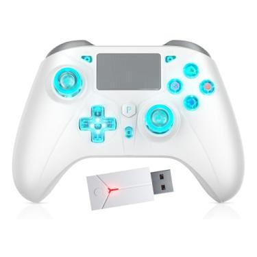 Imagem de Sem fio para controle PS5, compatível com PS5/PS4/PC/iOS/Switch, bateria de 1000 mAh, turbo, vibração de choque duplo, sensor de movimento de 6 eixos, conector de fone de ouvido de 3,5 mm para