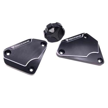 Imagem de Riderjacky Compatível com Ducati 749 749S 749R 749F 999 999S 999R 999F Freio dianteiro e embreagem e freios traseiros Tampa do reservatório de fluido do cilindro mestre (preto)