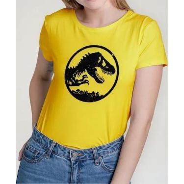 Imagem de Camiseta Camisa Adulto Feminina Masculina Algodão Filme Dinossauro Jur
