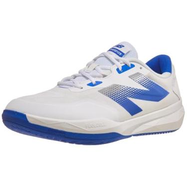 Imagem de New Balance Tênis masculino 796 V4 Pickleball, Pedra preciosa branca/azul, 14 Wide