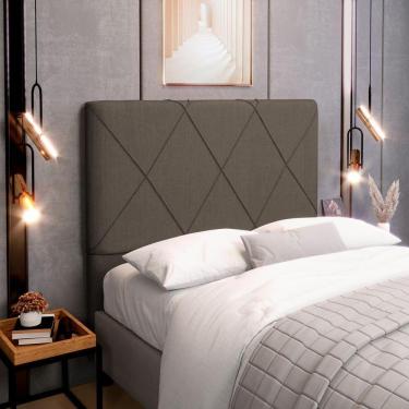 Imagem de Cabeceira Cama Box Casal Queen Size Mel 160cm Com Frame Linho Marrom - Desk Design