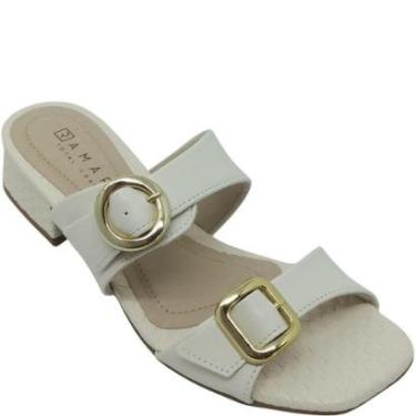 Imagem de Tamanco Ramarim Feminino com Fivela e Salto Rasteiro 3,5cm-Feminino