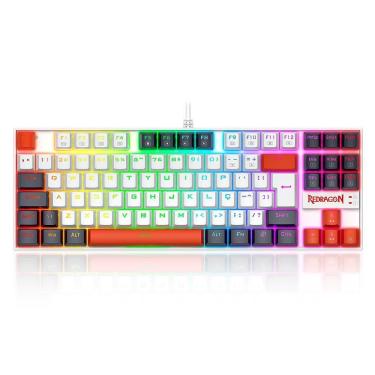 Imagem de Teclado Gamer Redragon Kumara Rgb Brown Branco Preto Red