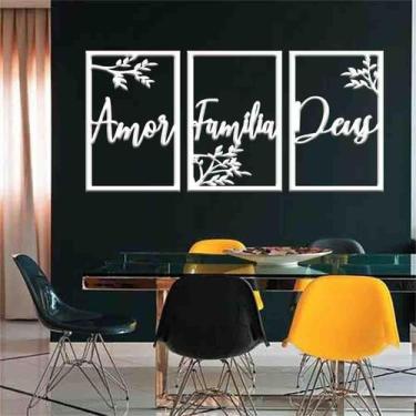 Imagem de Quadro Decorativo Amor, Família E Deus - Mdf 3Mm 001 - Decoarts