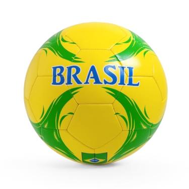 Imagem de Bola de Futebol de Campo Brasil, Couro Sintético, Tamanho N5, Oficial, Resistente e Durável, para Treino e Jogo
