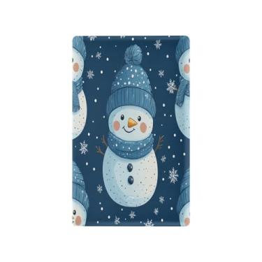Imagem de Blueangle Placa de parede decoradora de capa em branco, tamanho padrão, 1 gangue, bonequinhos de neve, capa para interruptor para escritório em casa, quarto, 12 x 7 cm, nº 491
