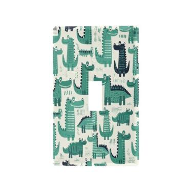 Imagem de Blueangle Capa para placa de parede para interruptor de luz - Capa decorativa para interruptor de luz de crocodilos de desenho animado, placa de parede, tamanho 1 gangue 4,53 x 2,76 polegadas (47)