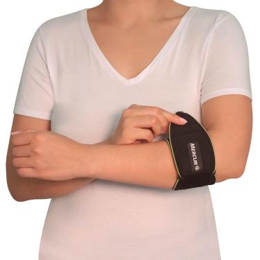Imagem de Munhequeira e Cotoveleira Mercur para Tennis Elbow Cor Preta Tamanho G/GG 1 Unidade